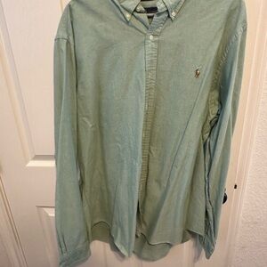 Ralph Lauren Men's Green Button Up Shirt